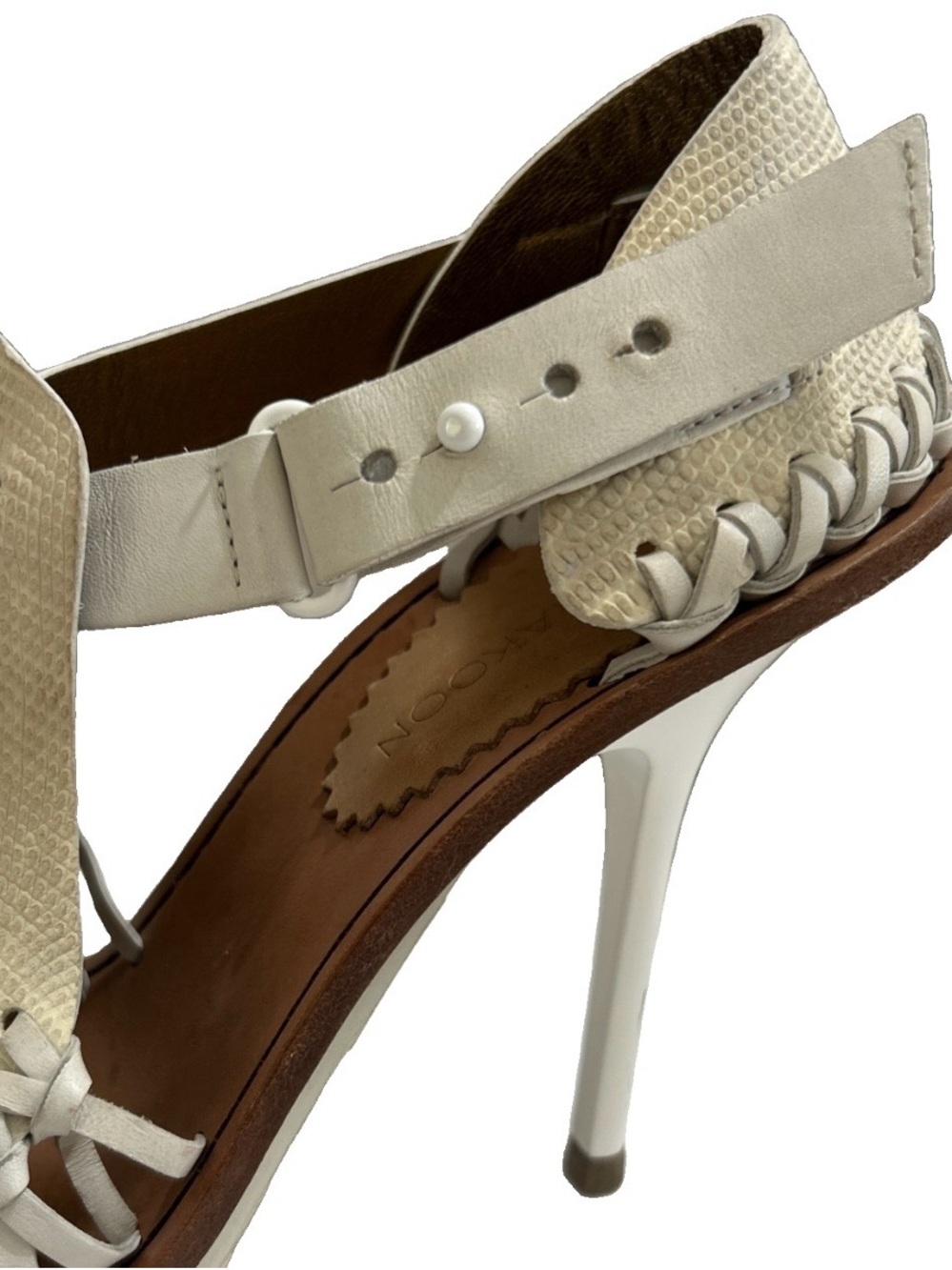 Thakoon Leather Huarache Inspired Ankle Strap Heels Made in Italy EU 37.5 - Picture 8 of 14